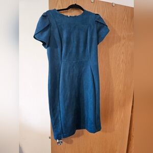 Teal Calvin Klein Suede Dress